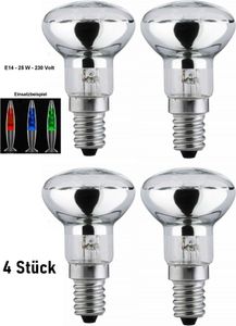 GKA 4 Stück Glühbirne Reflektor für Lavalampe E14 R39 25W Ersatzlampe Glühlampe klar Ersatz