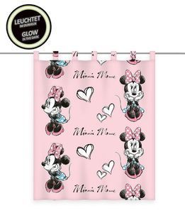 Gardine Vorhang Fertiggardine Minnie Mouse Glow in the dark 140 x 160 cm