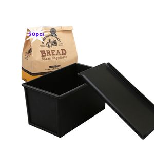 1 Stuck Für 450g Teig Toast Brot Backform Gebäck Kuchen Brotbackform Mold Backform mit Deckel und 50x Brottasche