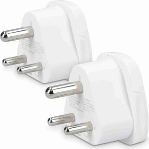 kwmobile 2x Reiseadapter Typ-D - Reise Adapter zu Typ D Steckdose in z. B. Indien Sri Lanka Nepal - Stromadapter Urlaub Weiß