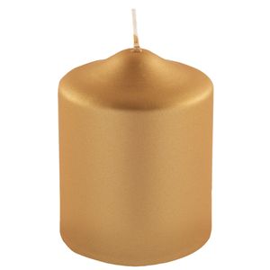 Fink metallic Stumpenkerze Candle gold Paraffin Höhe 10 cm