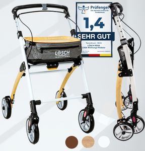Lösch Reha Rollator Casa schmal für Wohnung & Innenbereich Buche/Weiß