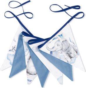 Pepi girlanda se sametem - ručně vyrobená - řetězováImitaceace na narozeninovou oslavu Baby Shower Trojúhelníková vlajka do dětského pokoje - Eledreams Blue