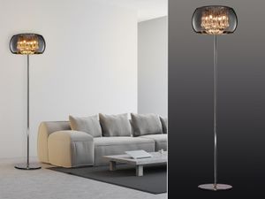 stehleuchte Vapore158 cm Stahl/Glas schwarz/gold/transparent