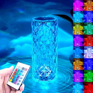Diamant Lampe Tischleuchten, Kristall-Tischlampe Kristall-Diamant-Touch-Tischlampe 16-Farben USB LED-Atmosphäre-Nachtlicht Valentinstag Geschenk