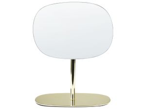 BELIANI Schminkspiegel Gold Metall 20 x 14 cm Frisiertisch drehbarer Spiegel Dekorativ