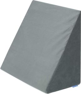 Badum - Rückenkissen, Keilkissen Bett, Memory Foam, Bezug, 60x50x30 - Grau