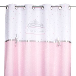 Kindervorhang "Princesse ruban" - rosa und weiß 140 × 260 cm - Atmosphera créateur d'intérieur