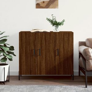 vidaXL Príborník Brown Oak-look 90x34x80 cm odvodený výrobok z dreva