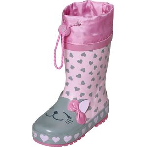 Playshoes - Regenstiefel mit Kordelzug für Kinder - Katze - Pink