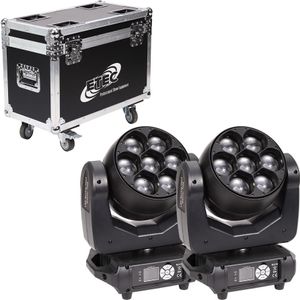 ETEC LED Moving Head Washer 740Z mit Zoomfunktion Set mit Flightcase