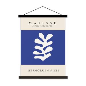 MuchoWow® Textilposter Blau - Formen - Abstrakt - Henri Matisse 40x53 cm mit schwarzem Rahmen - Abbildung
