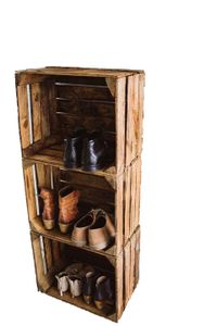 Holzkisten Obstkisten Weinkisten 3er Set Vintage Geflammt 50 x 40 x 30cm 2. Wahl