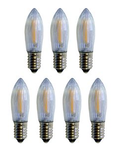 7 Stück LED Filament Topkerze 34 V / 0,1 W - für 7 Brennstellen - warmweiß - f. INNEN