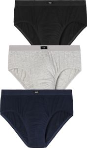 H.I.S. Slip 3 er-Pack marine, grau-meliert, schwarz Größe L