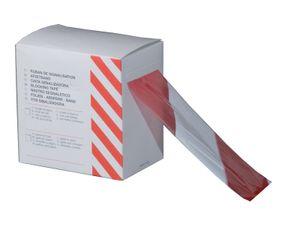 1 x Absperrband 500 m x 72 mm Flatterband in Rot/Weiß