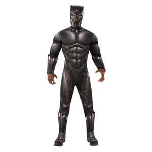 Black Panther - "Deluxe" Kostüm - Kinder BN5448 (140) (Schwarz/Silber)