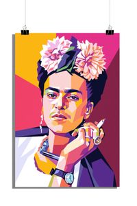 Frida Kahlo Poster - Rosa Poster - Künstler Poster - Mexikanisches Poster - Maler Poster - 61x91cm - Perfekt zum Einrahmen