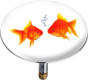 WENKO Badewannen Stöpsel Abfluss Pluggy XXL Fishes Design Fische Motiv Ø 7,5 WC
