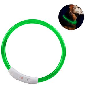 Hunde Leuchthalsband LED, USB Wiederaufladbares Hundehalsband Leuchtend Längenverstellbarer Haustier Sicherheit Kragen für Hunde und Katzen mit Hundemuster,3 Beleuchtungsmodi(70cm) (Style 1)