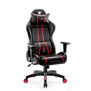 Diablo X-One 2.0 Gaming Stuhl Bürostuhl Schreibtischstuhl Verstellbare Armlehnen Ergonomisches Design Nacken/-Lendenkissen Farbe: Rot, Größe Normal