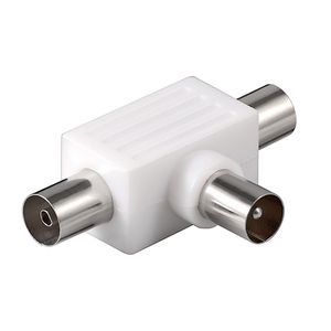 Koax T-Adapter: 2x Koax-Buchse - Koax-Stecker