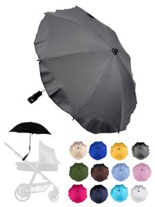 BAMBINIWELT Sonnenschirm für Kinderwagen Ø68cm UV-Schutz50+ Schirm Sonnensegel Sonnenschutz, dunkelgrau