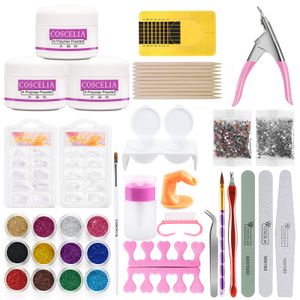 COSCELIA 8G Acrylic Powder Set 3 Farben Acryl Pulver Starter Set Nagelkunst & Zubehör Nagelschumuck DIY Salon Kit