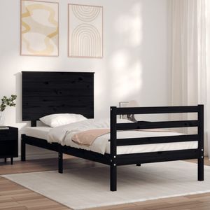 Maison Exclusive Rám postele s čMaison Exclusive černý 100 x 200 cm masivní dřevo