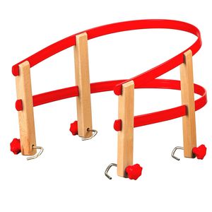 Colint Schlittenlehne aus Kunststoff und Holz Rückenlehne Schlitten Kindersitz, Farbe:rot