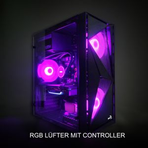 PC Store NCA Gaming PC GLIDER 4 GHz Intel i7 | NVIDIA RTX 3050 | 16GB RAM 240GB SSD 2TB HDD | RGB Lüfter mit Controller| Wasserkühlung | Win 11 | WLAN