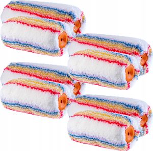 Sada malířských válečků KADAX "Paxson", malířský váleček, malířský váleček, fasádní barva, malířský váleček, 20 cm + 25 cm, barevný pruhovaný, 4 kusy