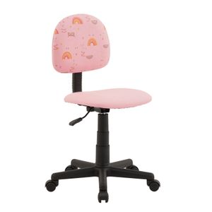 Drehstuhl ALPACA für Kinder Kunstleder in pink, Kinderschreibtischstuhl höhenverstellbar ergonomisch mit Lama Motiv, Scchreibtischstuhl auf Rollen