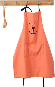 Süß Kartoon Schürze mit Tasche für Frauen Kinder Wasserdicht Baumwolle Leinen Küchenschürze Latzschürze Kochschürze Kinder Rot