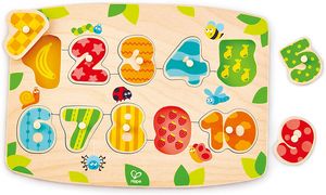 Hape holzform Puzzle Zahlen Junior Rohling 11-teilig, Farbe:Multicolor