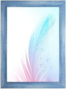 DR24 Bilderrahmen 40 x 50 cm (Hell-Blau gewischt) nach Maß, Holz-Rahmen inkl. entspiegelter Anti-Reflex Acrylglas