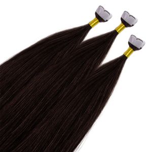 hair2heart Premium Mini Tape Extensions Ľudské vlasy - 12 pások 40 cm Tmavo hnedé
