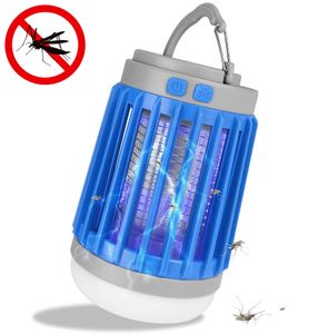 Insektenvernichter Elektrisch, 3-In-1 Solar Mückenlampe Campinglampe, Wasserdicht Mückenkiller Insektenfalle, USB Wiederaufladbar Fliegenfalle Insektenlampe für Indoor Outdoor Gärten Camping