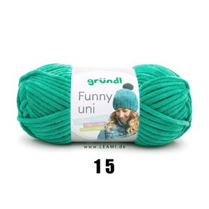 Gründl Chenillegarn Funny uni,100g/120m,Babywolle,100% Polyester,Häkel-und Strickgarn 15 smaragd