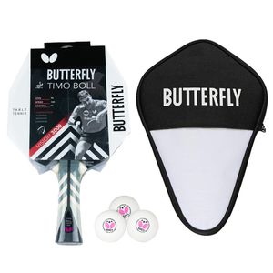 Butterfly 1x Timo Boll Vision 3000 Tischtennisschläger + Tischtennishülle + 3x 40+ 3*** Tischtennisbälle | Tischtennis TT Tabletennis