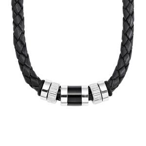 S.Oliver Halskette Edelstahl 9066681 Leder schwarz geflochten S.Oliver Halskette Edelstahl 9066681 Leder schwarz geflochten