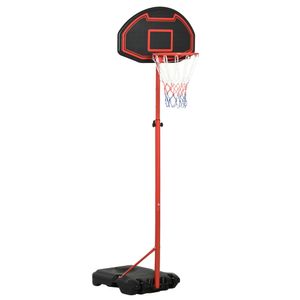 HOMCOM Basketballkorb Outdoor mit Ständer, 194-249 cm mit Rollen, Basketballanlage Standfuß, für Indoor, Outdoor, Stahl, Schwarz