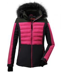 Killtec Damen Skijacke , Größe:42, Farbe:schwarz / neon pink / dunkel olive