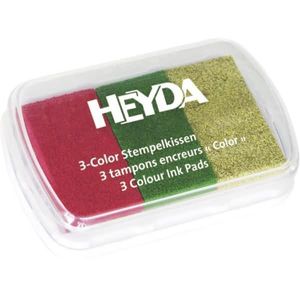 HEYDA Stempelkissen 3 Color rot/dunkelgrün/gold