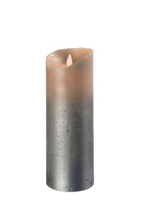 Sompex Flame LED Echtwachskerze Sand metallic 8x23cm