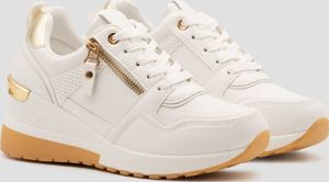 Buonarotti - Wedge-Sneakers Weiß Reißverschluss Gold - 38 EU - Weiß