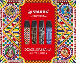 STABILO - Rozświetlacz - BOSS ORIGINAL x DOLCE&GABBANA - 4-pak premium - edycja limitowana