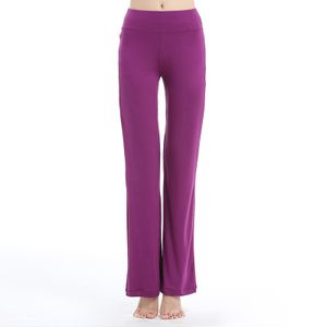 Damen Stretch Yogahosen mit hoher Taille Tanzhose Jogginghose,Farbe: Lila,Größe:L