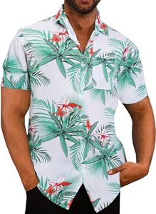 Hawaiihemd Herren Hemd Kurzarm Sommerhemd Herren Freizeithemden Blumen Urlaub Strand Hemd Regular Fit Hawaiihemd Herren Kurzarm