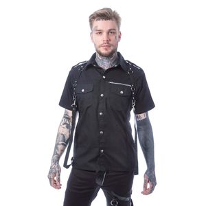 Vixxsin Hemd Orson Gothic Riemen Metal D-Ringe Industrial Everyday Shirt